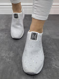 Keilsneaker Strass Glitzer Weiß